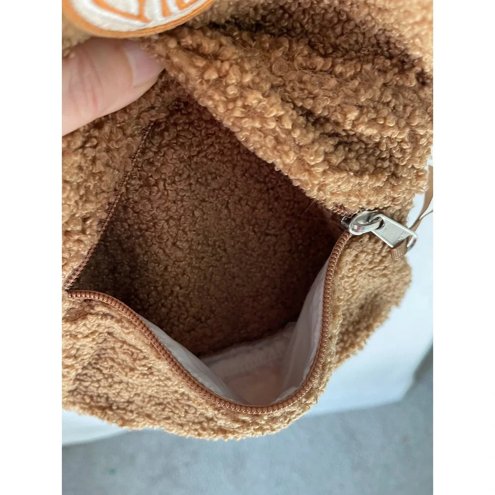 Pura Vida Womens Backpack Mini Brown Teddy Bear Soft Day Bag Accessory